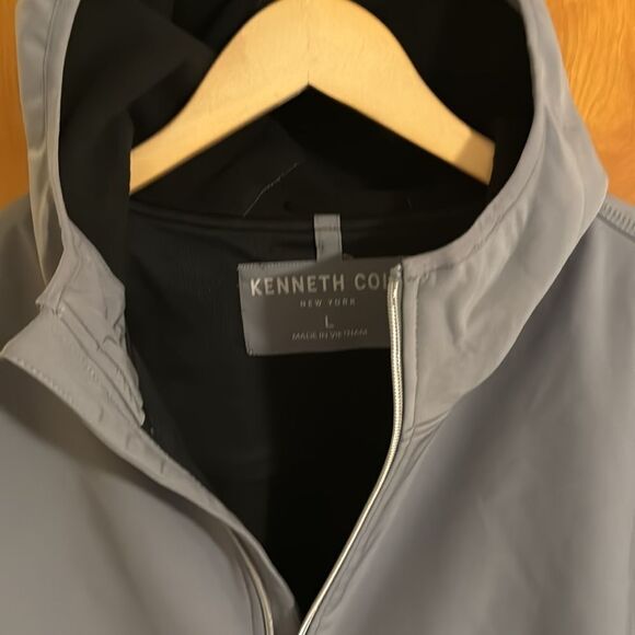 Kenneth Cole Jacket Mens Large Gray Zip Pockets Fleece Lined - Picture 2 of 5